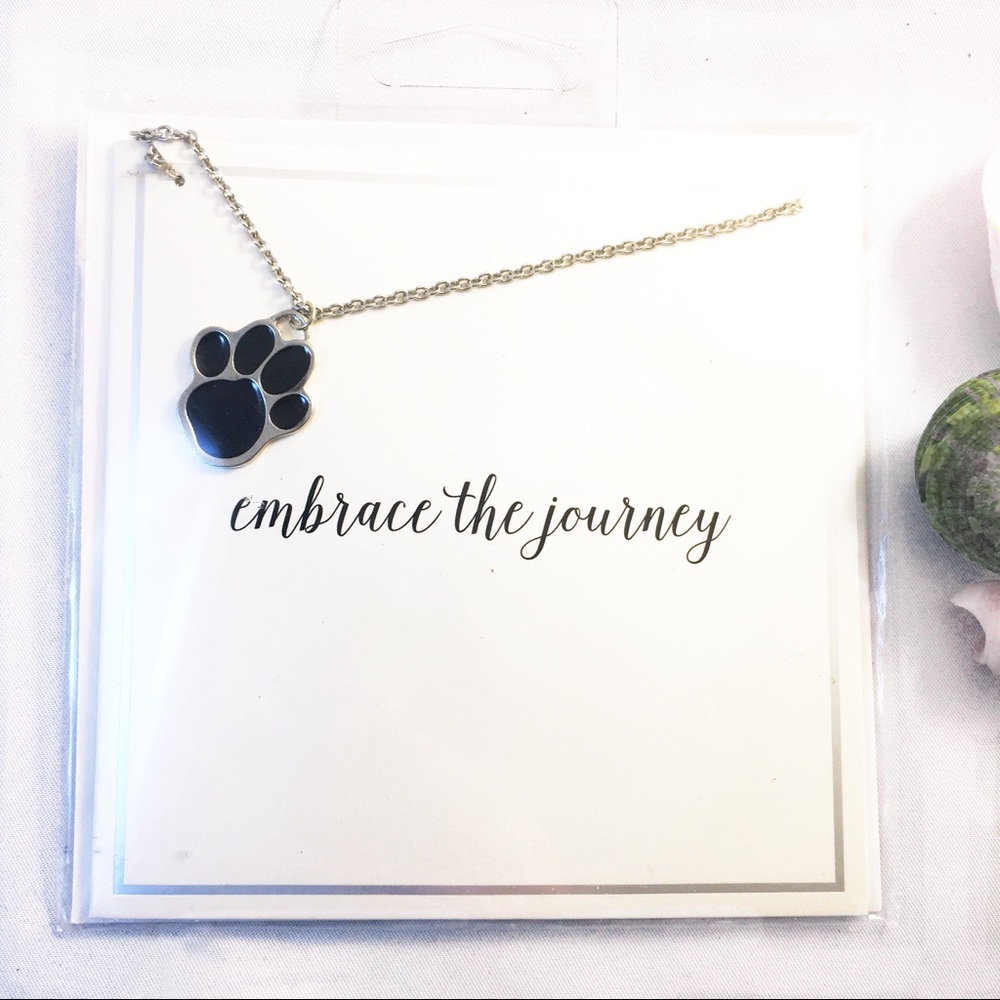 MM BOUTIQUE Paw Print Charm Inspirational Necklace Gift Embrace the Journey Pet
